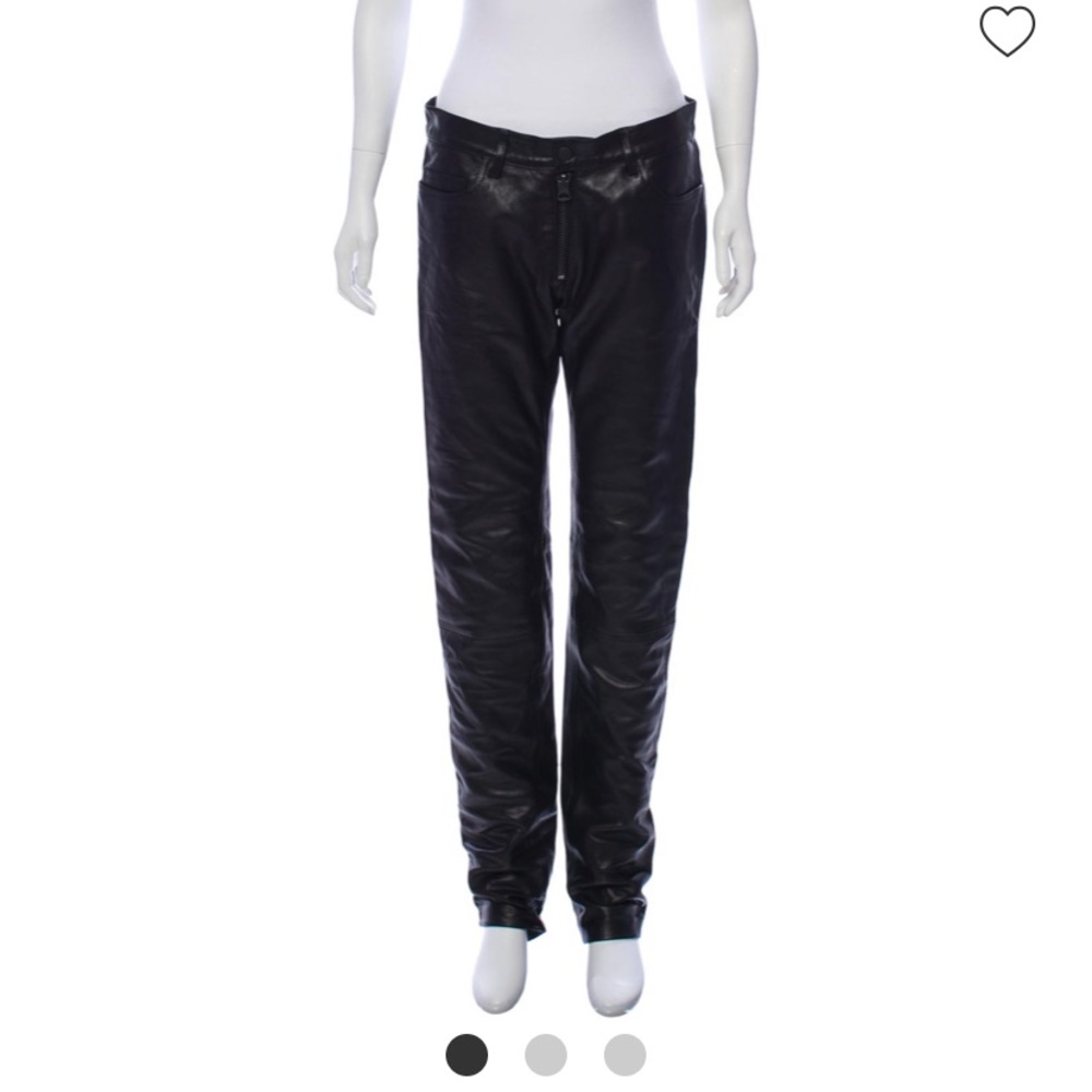 Acne leather pants with zip front